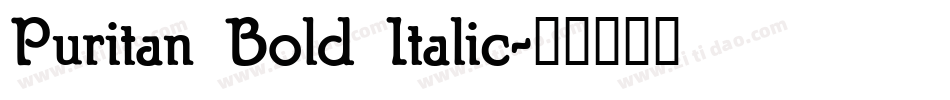 Puritan Bold Italic字体转换